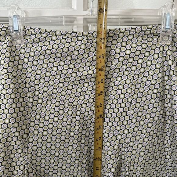 George 100% Cotton Skirt Lined Green Multi A-Line Knee Length Womens Size 6 - Picture 4 of 9